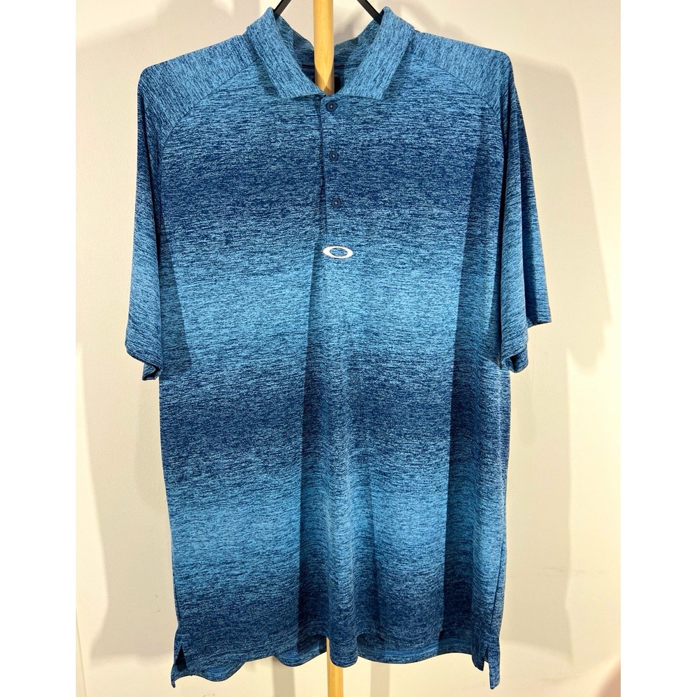 Oakley Hydrolix Golf Polo Mens 2XL Blue Heather Performance Regular Fit